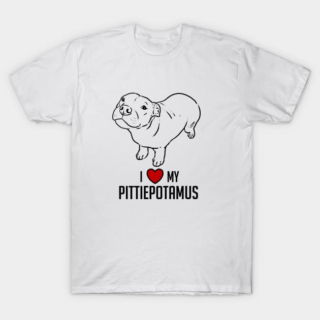 I Love My Pittiepotamus T-Shirt by sockdogs